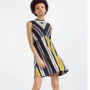 ZARA A-Line Striped Dress XS